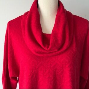AGB‎ women’s Scarlet Red Cowl Neck Sweater Flowy SOFT small Petite NWT